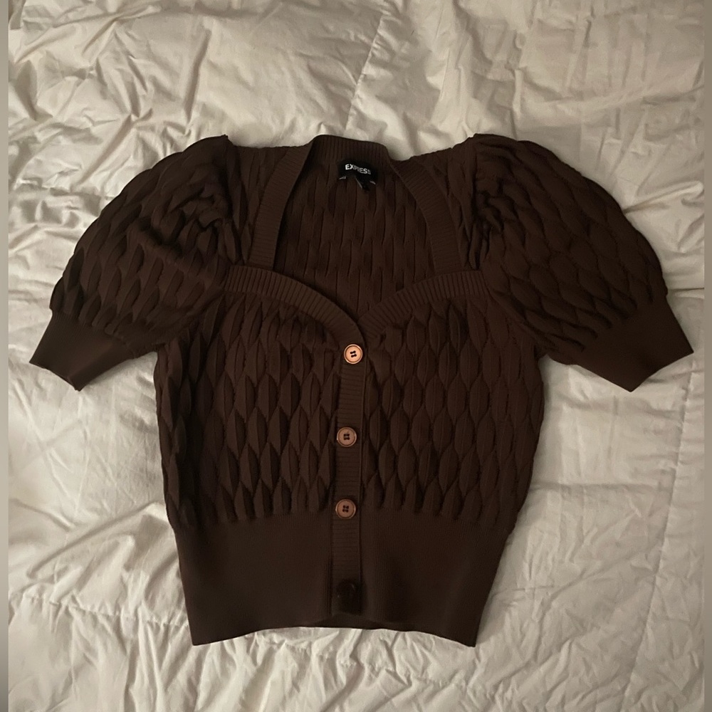 Brown Knit Women's Top